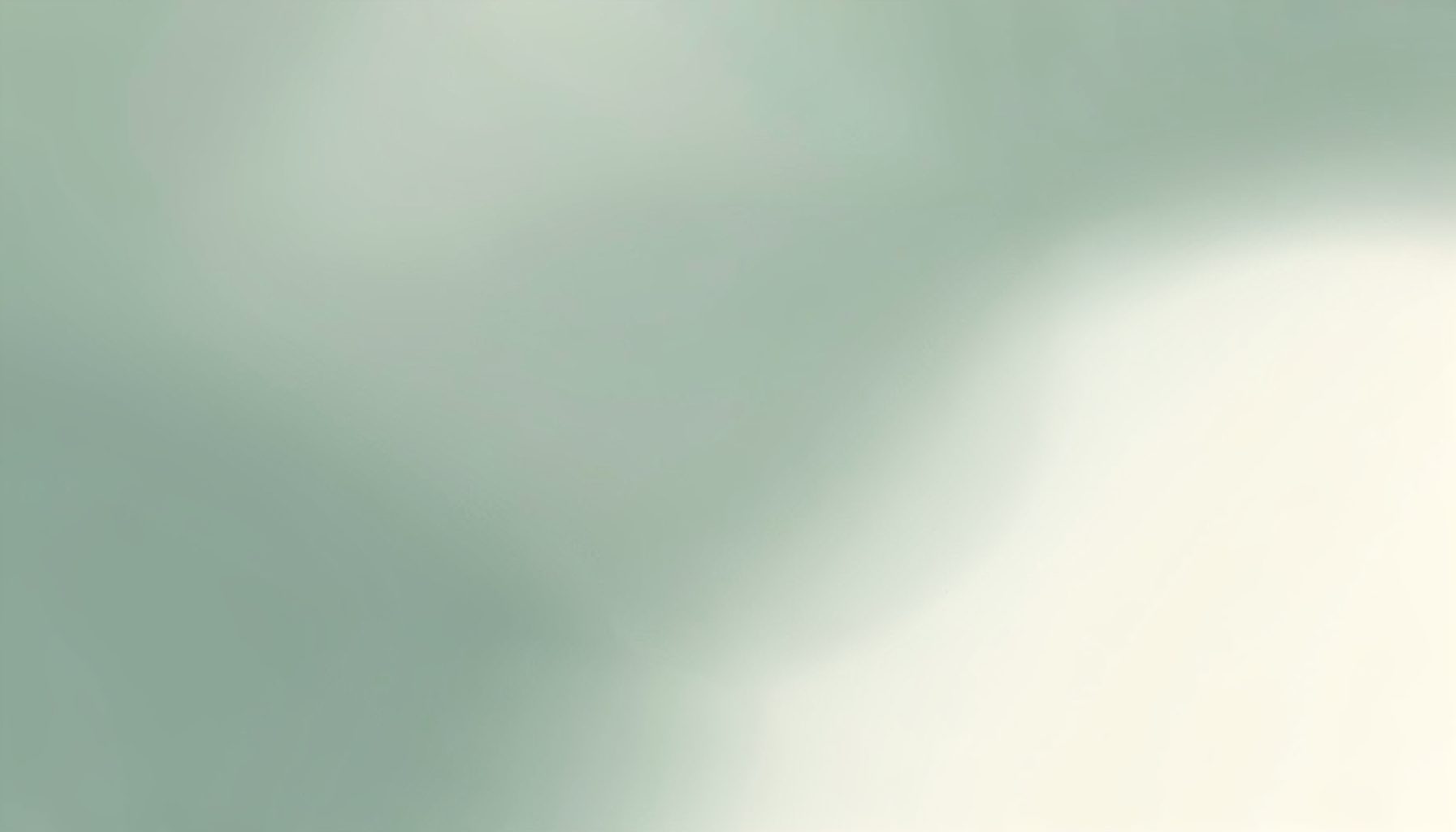 Abstract gradient composition in muted sage green and soft cream tones, evoking a calm financial atmosphere